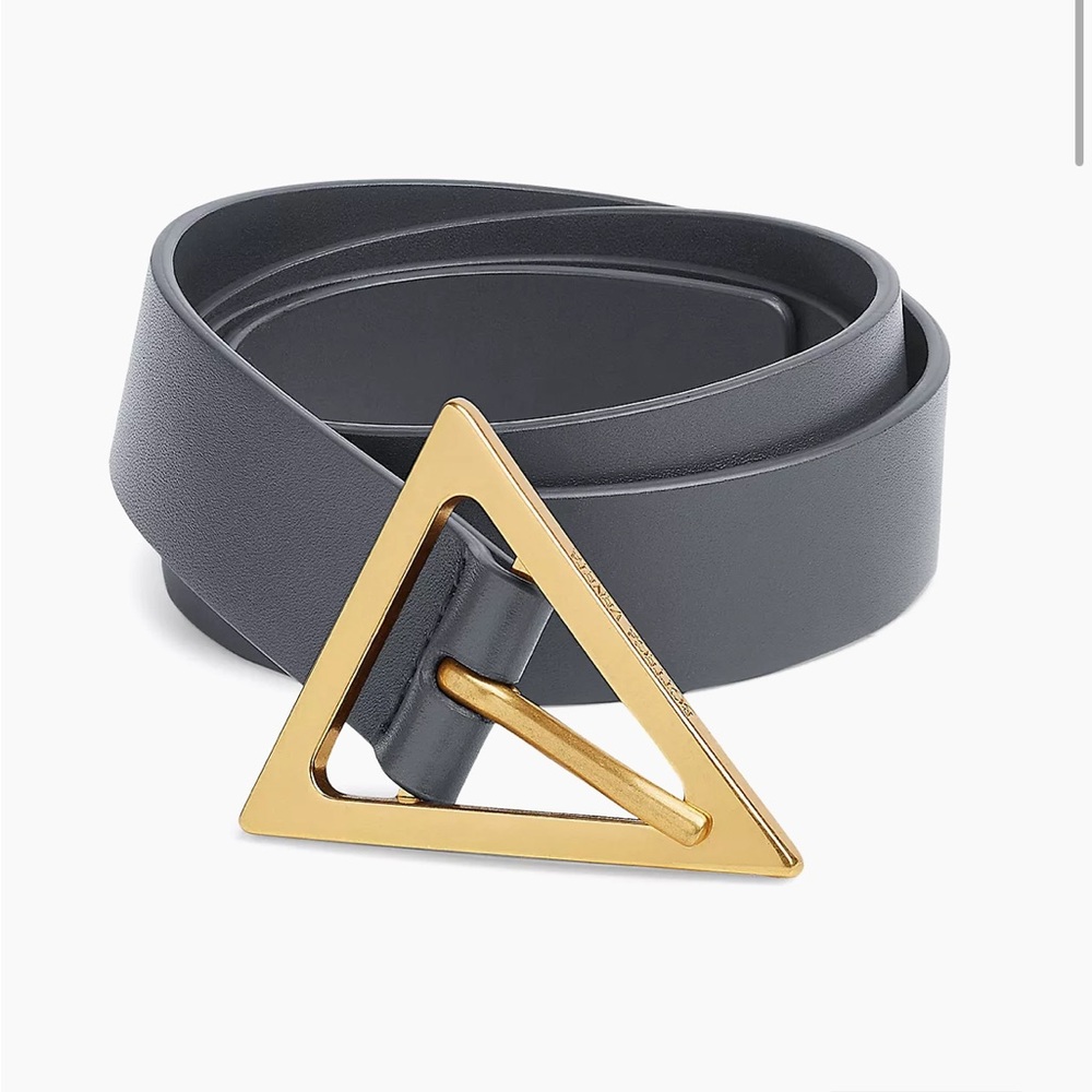Bottega Veneta Triangle-Buckle Leather Belt-35in